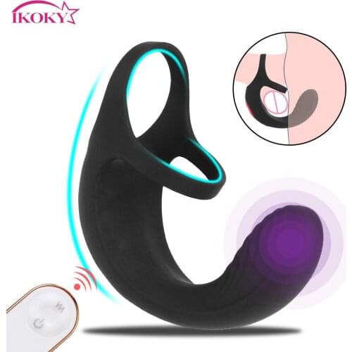 9 Modes Chastity Belt Wireless Remote Control Penis Massager Ring Dildo Testicle Vibrator for Men Sex Toys for Men