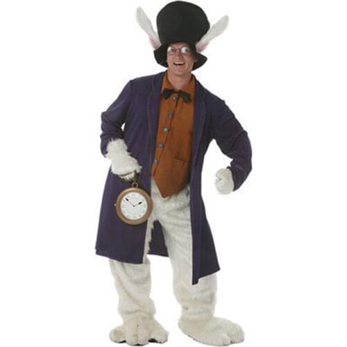 Alice cosplay in Wonderland Adult White Rabbit Cosplay Costume Halloween Carnival Party Costumes