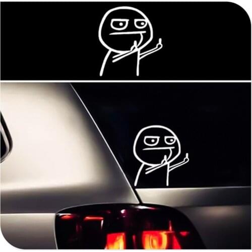 Car Accessories Cartoon Funny Middle Finger Stickers modeling for Audi A4 A6 A5 A6L A8L A4 Avant Q7 R A3 3-Door I Ah Ah A8 A3
