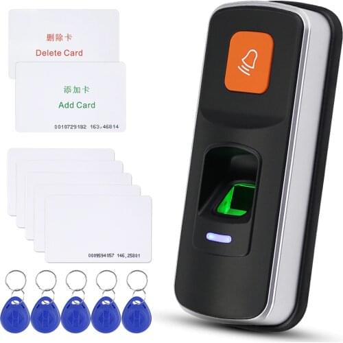 Standalone RFID Fingerprint Access Control System Biometric 125KHz Reader Door Opener Support SD Card WG26 + 10pcs Cards Keyfobs