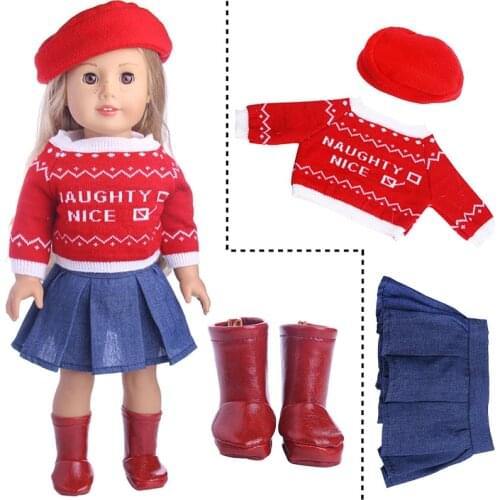 Cheap 5 Pcs 18 Inch Doll Clothes Winter Sweat for American 18 Inch Doll and New Born Baby Doll 43 cm Item and Our Generation