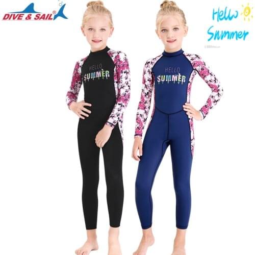 Wetsuit Suit Swimsuit Rash Guard Sports Lycra Kids Girls Boys Sun Protection One Piece Water Up 50+ Long Sleeves Full Dive Skin
