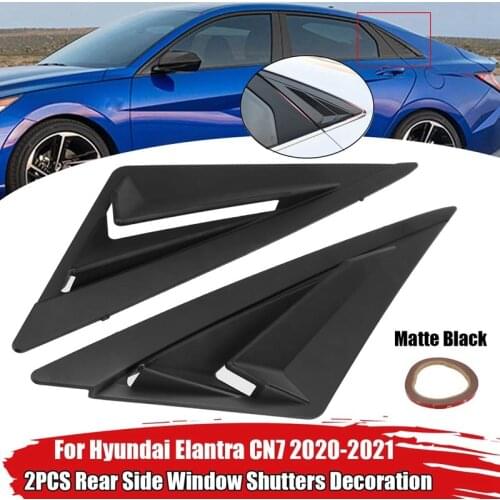 For Hyundai Elantra CN7 2020-2021 2PCS/Set Rear Side Window Shutters Decoration Trim Body Kits Matt Black
