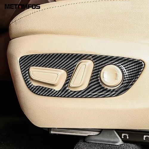 For Toyota Highlander Hybrid 2021 2022 Carbon Fiber Seat Adjust Switch Button Cover Trim Molding Sticker Accessories Car Styling