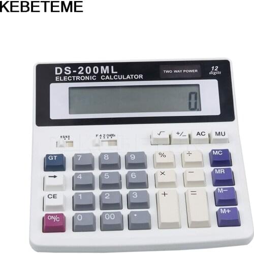 Big Buttons Office Calculator Office using Muti-function calculator DS-200ML Large keys Dual power computer Solar 12 Digits