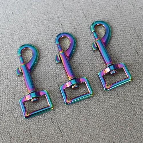 10 Pcs/Lot 20mm Colourful Metal Carabiner Clip Swivel Trigger Dog Buckle Key Ring Hooks DIY Craft Lobster Clasp Accessories