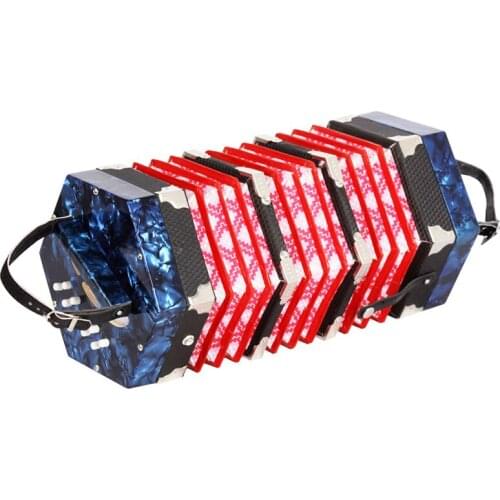 Concertina Accordion 20 Button 40 Reed Musical Instrument with Carrying Bag FK88