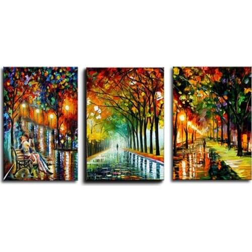 3 Pieces Diamond Embroidery Full Square 5D DIY Diamond Painting Abstract Landscape,Cross Stitch kits,Mosaic,new year decoration