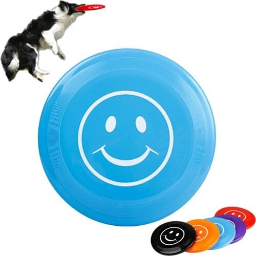 22cm Smile face plastic flying disc pet Dogs toys flying disc training pet toys pet training dog supplies Interactive toys
