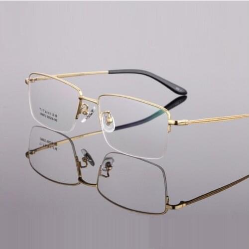 Width-143 Pure Titanium Glasses Eyewear Frames Eyeglasses Frames Business Men Half Rim Brand Opitcal Myopia Glasses Eyewear New