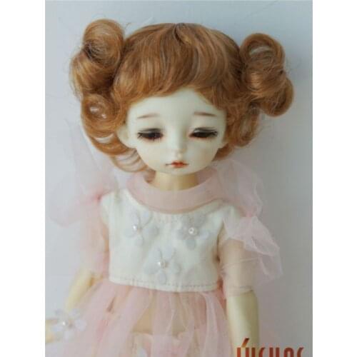 JD325 Lovely double bowl wig for Size 5-6in 6-7 inch doll Kanekalon fiber doll wig