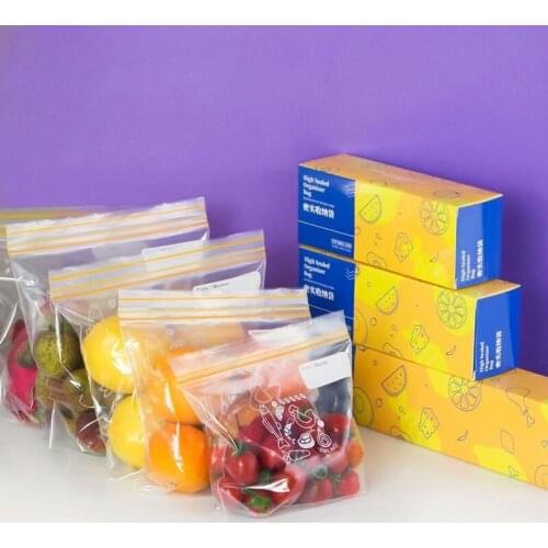 Zip Lock Plastic Bags Reusable Food Pouch Fridge Organizer Kitchen Storage Containers Freezer Bags Transparent Food Packaging