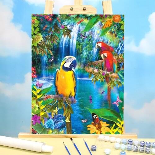 Bird Parrot Animal Coloring By Numbers Painting Set Oil Paints 40*50 Oil Painting Paintings For Children Handiwork