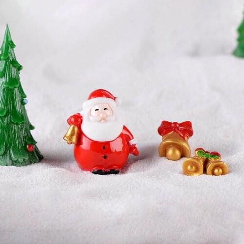 Mini Christmas Resin Ornaments Xmas Tree Gift Box Elk Gift Bag Design Table Decor Toys 2022 New Year Navidad Gifts