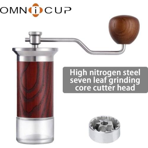 Omnicup Pro Manual Coffee Grinder Coffee Grinding Machine Burr Mill Grinder Portable Mini Bean Milling Portable Kitchen Grinder