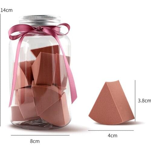 12pcs Fan-shaped Makeup Sponge with Storage Box Powder Puff Dry / Wet Combined Beauty Powder Puff Bevel Cut Make Up Sponge Tools