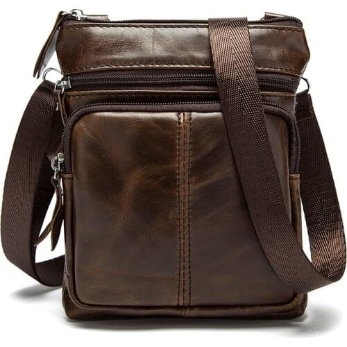 Mens Shoulder Bag For Men Genuine Leather Handbag Small Male Casual Messenger Small Phone Crossbody Bags Designer Phone Bag
