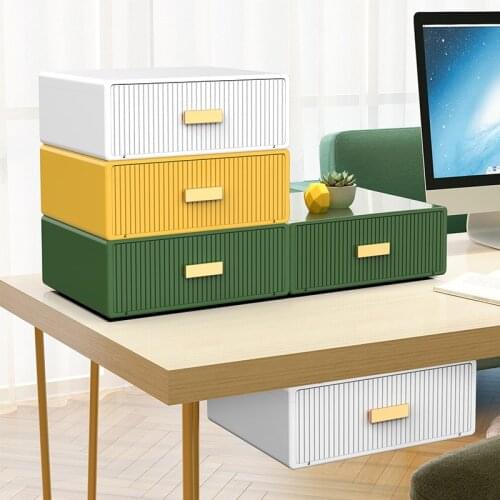 21x20CM Under Desk Storage Drawers Desktop Stackable Storage Box Shelf Office Desk Bottom Invisible File Storage Case