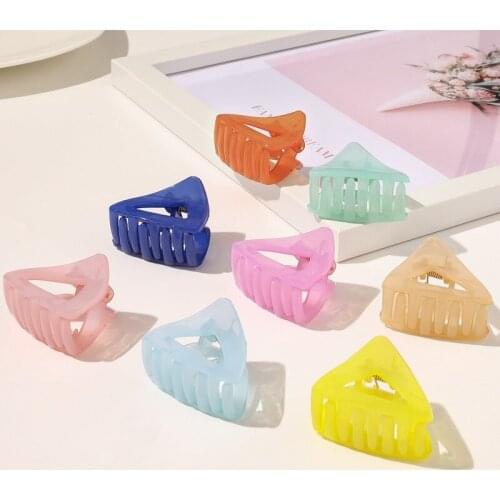 Candy Color Triangle Hair Claws Hairpins Pearl Hair Clips Barrettes Ponytail Girls Hair Accessories Banana Clip Shark Clip