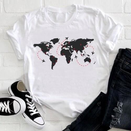 Women Clothing Travel Fashion Printing 90s Trend Cute Short Sleeve Summer Clothes Print Tshirt Female Tee Top Graphic T-shirt
