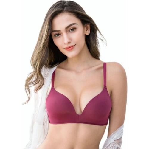 Ningsige ladies ultra-thin push up underwear solid wire free comfortable bras