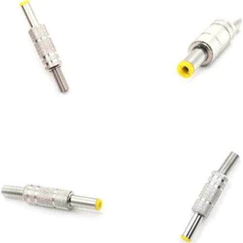 1pc 5.5*2.1mm Metal DC Power Male Plug Jack Adapter Connector Plug With Yellow Head High Quality