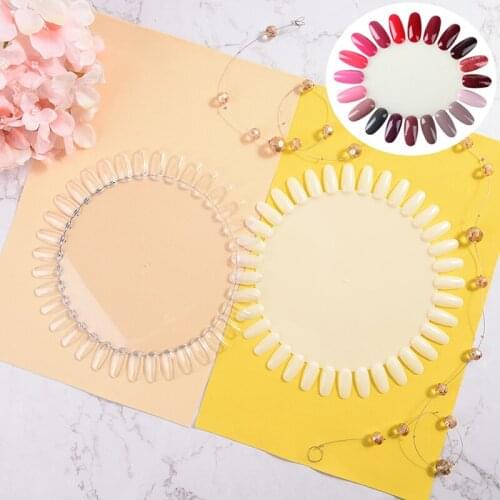 1PCS Large Round Nail Polish Gel Color Palette Chart Display Art Tip Fake Nail Stickers Palette for Nails Art36 Colors