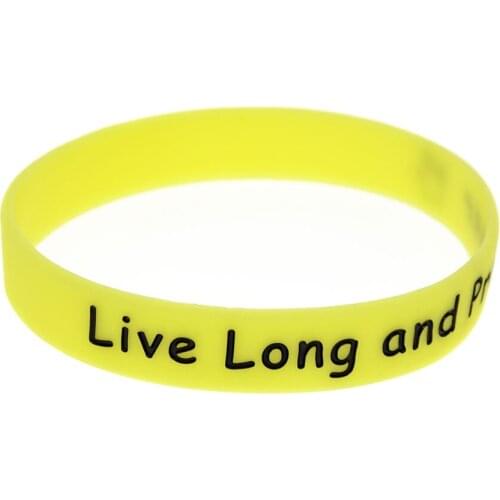 1PC Live Long and Prosper Silicone Bracelet Yellow Debossed Logo