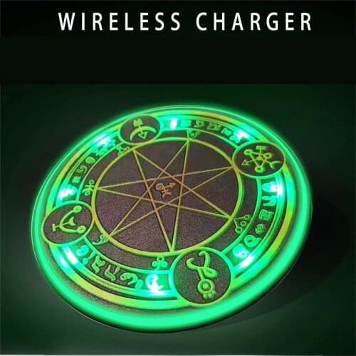 10W QI Glowing Magic Array Wireless Charger Action Figure Portable Mobile Phone Universal Fast Charging Pad For iPhone Android