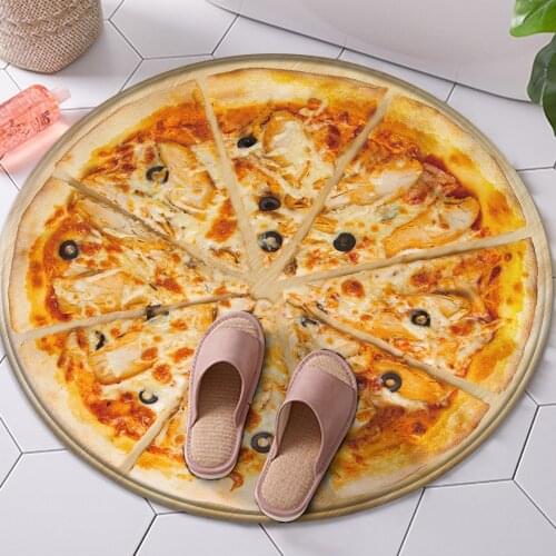 2021 Fashionable 3D Printed Non-slip Carpet Pizza Egg Pattern Blanket Flannel Carpet Carpet Room Living Bedroom Home Decor