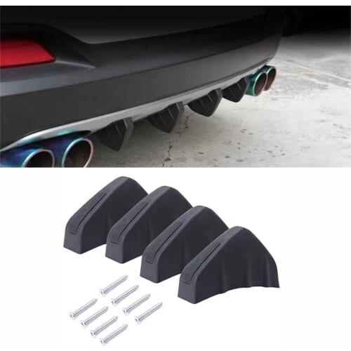 4pcs Universal Car Rear Bumper Cast Shark Spoiler for Buick Regal Lacrosse Excelle GT/XT/GL8/ENCORE/Enclaves/Envision/Park Avenu