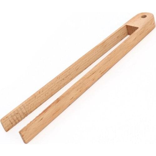 Long Handle Bamboo Toaster Kitchen Tongs Easy Grip Toaster Serving Tongs For Cooking Toast Bread Barbecue Grilling Baking Frying