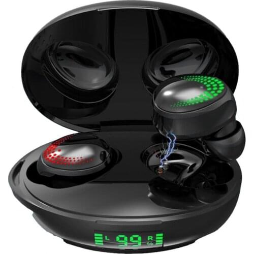 V5.0 Bluetooth Earphone Digital Display Wireless Earbuds Gaming Headset with Charging Box for Stereo Music Listening Headphone