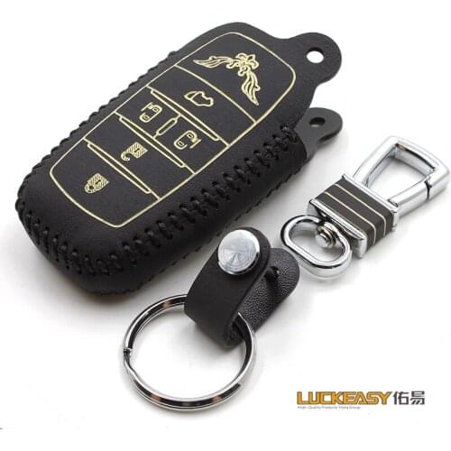 Key cover for toyota 5 button Alphard 2012 PREVIA 2012 Genuine Leather Car Key Cover wallet holder remote car key case key2a