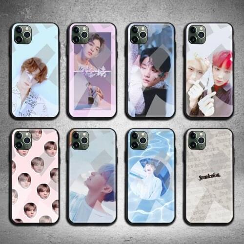 Seventeen JUN DK JOSHUA kpop Phone Case Tempered Glass For iPhone 12 11 Pro Max Mini XR XS MAX 8 X 7 6S 6 Plus SE 2020 cover