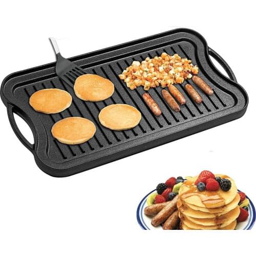 Custom Made BBQ Cast Iron Grill Pan Plate Grilling Portable Bakeware