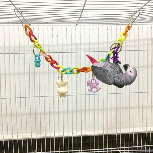Parrot Colorful Acrylic Bridge Cage Bird Funny Pet Supplies Toy Hanging Accessories Swing Toys Chain Exercise