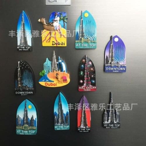 World Tourist Dubai Souvenirs At The Top Burj Khalifa Dubai Camel Resin Decorative Magnets Kitchen Accessories Decoration Home
