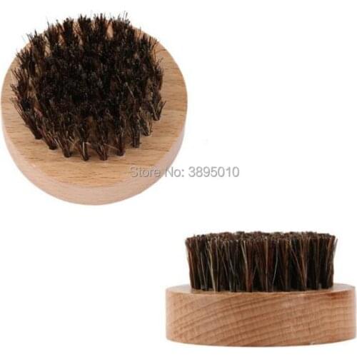 Real Boar Bristles Wooden Shaving Brush Portable round Brush For Beards Mustache Face Massage F1014