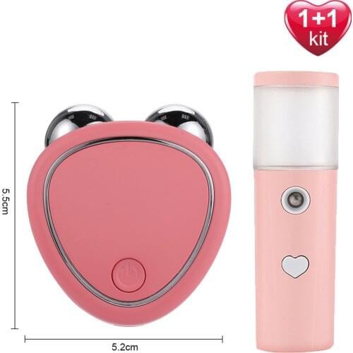 EMS Electric Facial Massager Micro-Current Facial Love Shape Mini Tightening Rejuvenation Facial Wrinkle Remover Beauty Tools