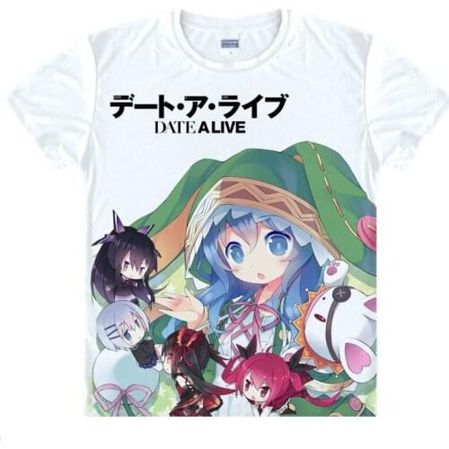 Date A Live T-Shirt Yoshinon Shirt custom t shirts Anime Cartoon Gift Kawaii Clothes printed t shirts Anime cute white shirts a