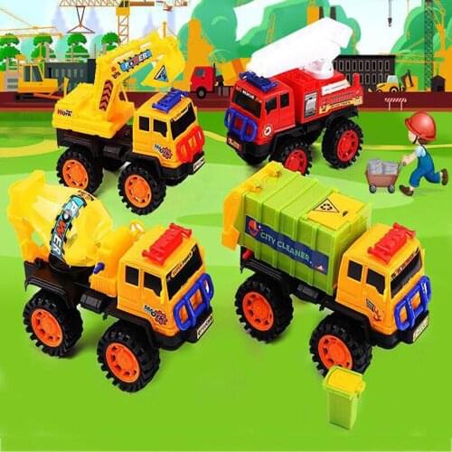 Inertia Sliding Engineering Vehicle Toy Child Fire Rescue Vehicle Set Simulation Excavator Children Boy Birthday Gift Collection