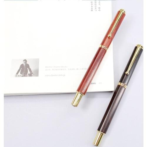 JNMZAUM solid wood red balck roller pens school office promotion custom personal print laser logo metal women write tool