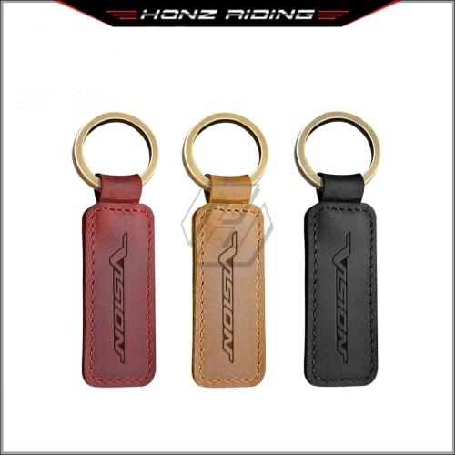 For Honda Vision 110 XS XS-1 Scooter Motorcycle Cowhide Keychain Key Ring