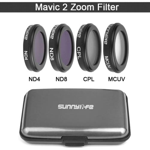 Sunnylife DJI Mavic 2 Zoom Camera Lens Filter Set kit MCUV/ CPL/ ND4/ND8 for DJI Mavic 2 Zoom Drone Accessories