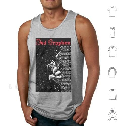 Red Gryphen Gargoyle Tee Tank Tops Vest 100% Cotton Griffin Synth Metal Gargoyle Snow Ice Minnesota Band Rock Synth