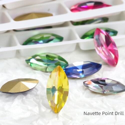 Colorful Shining Crystal K9 Glass Rhinestones Jewelry Craft Pointback for Craft Glue on Clothing Garment Dress Beads Decoration