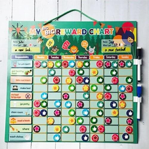 Magnetic Reward Behavior Chores Chart Board Educational Table Calendar Kids Toy School Supplies