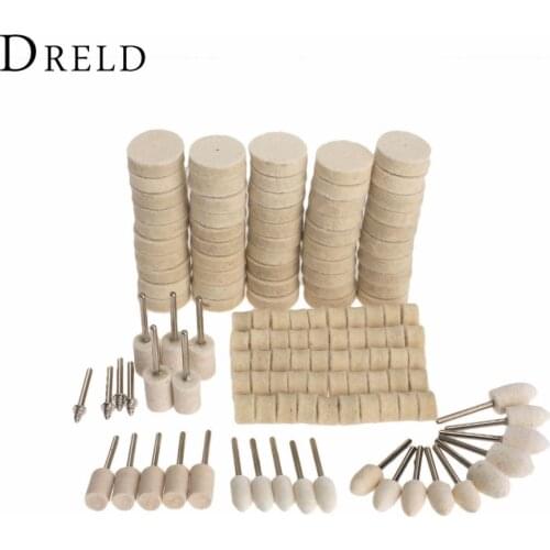DRELD 129Pcs Dremel Accessories Polishing Wheel Polishing Tools Wool Felt Metal Surface Buffing Polishing Wheel for Rotary Tool