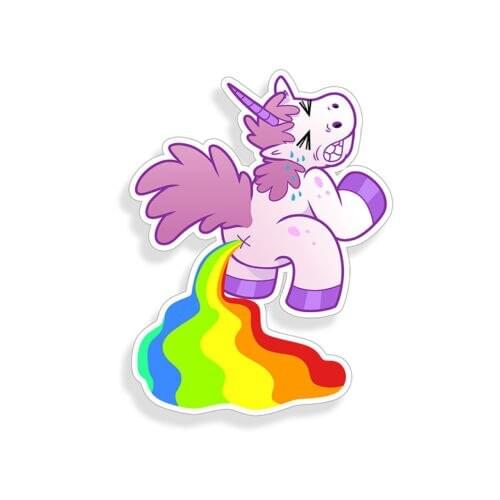 Unicorn Pooping Sticker Car Window Bumper Car Laptop Cup Helmet Poop Decor Decal